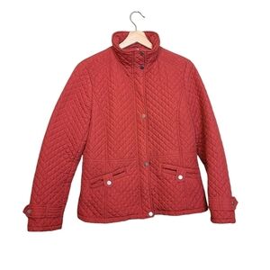 Weatherproof red long-sleeved quilted  modern jacket